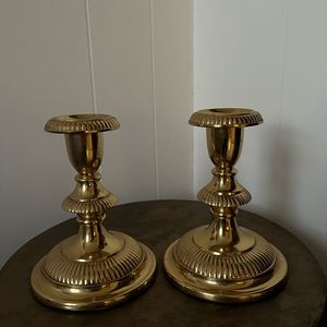 Devon Polished  lacqured Brass Candle Sticks